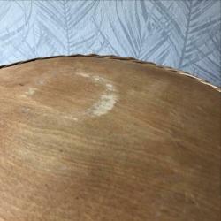 Vintage rieten rotan bohemian bijzettafel