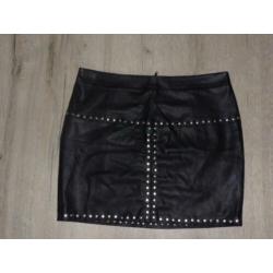 MS moda mooi leerlook zwart rokje mt. 46
