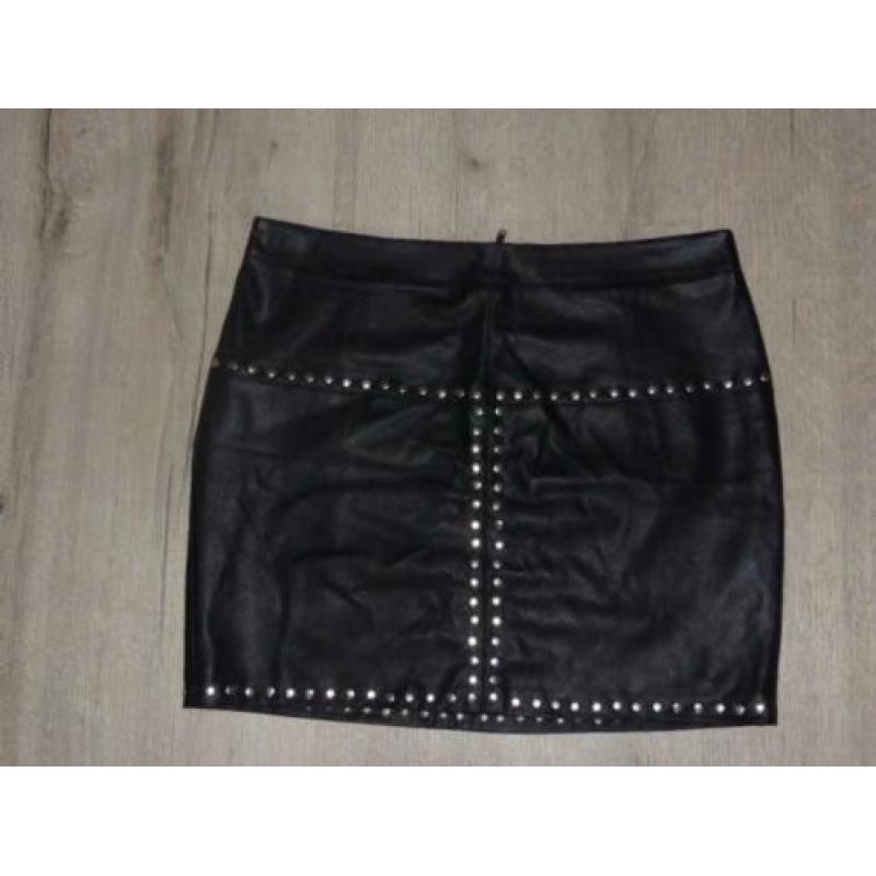 MS moda mooi leerlook zwart rokje mt. 46