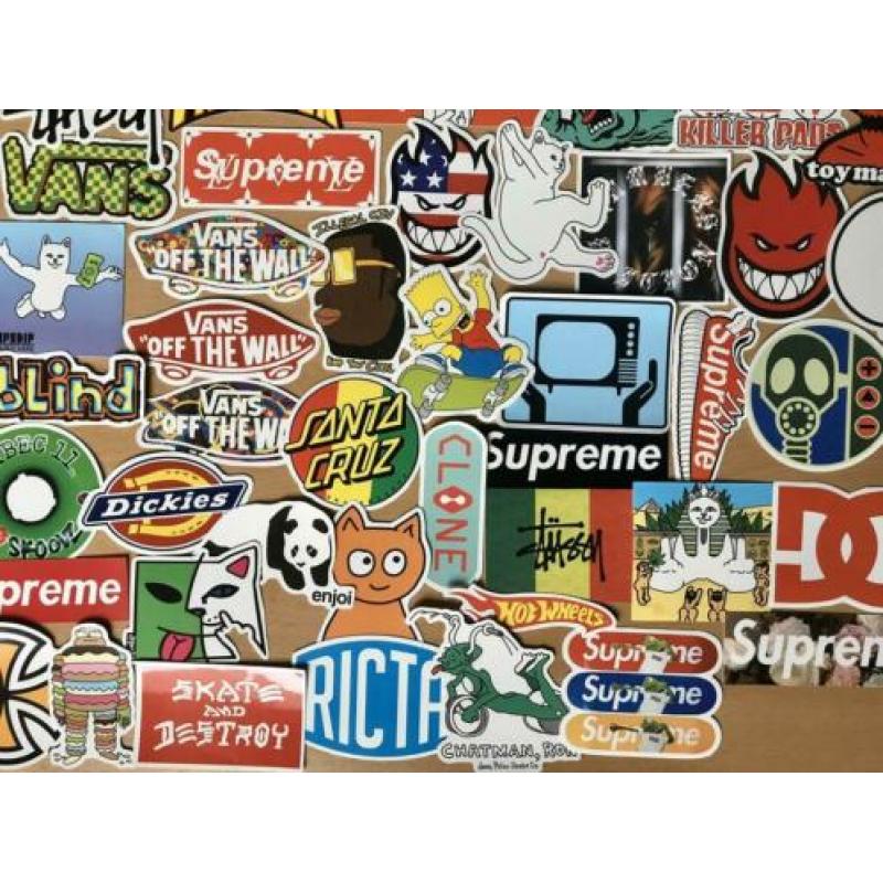 50 skate stickers oa LIMITED Supreme Thrasher Ripndip Vans