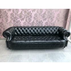 Originele Chesterfield bank zwart 245cm breed
