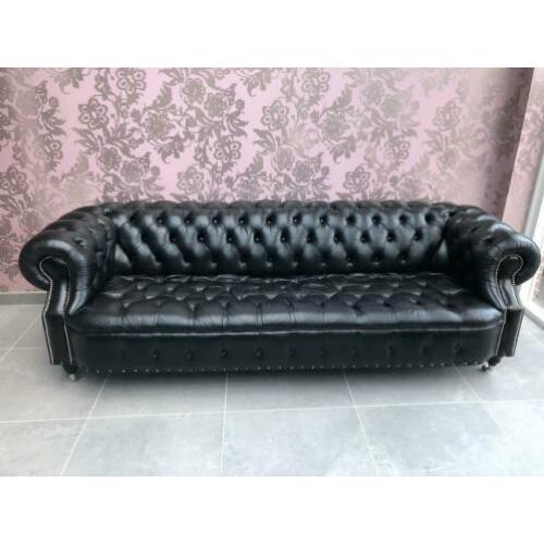 Originele Chesterfield bank zwart 245cm breed