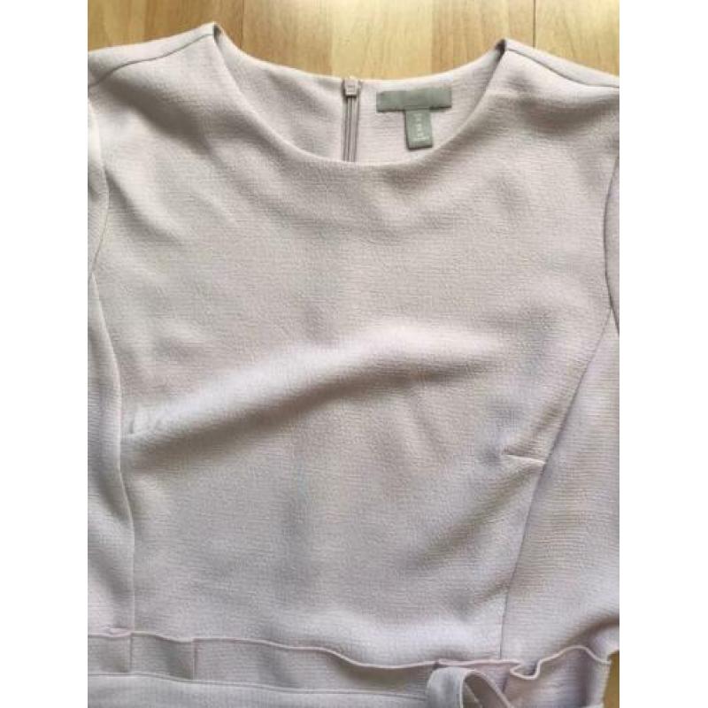 Lichtroze poederroze roze jurkje H&m 38 strik taille
