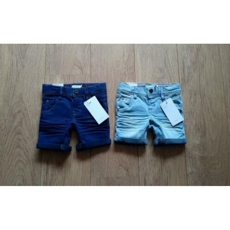 NIEUW 2 x stoere Name It korte smalle jeans maat 104 (4)