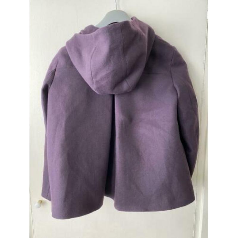 capuchon Jas cos, aubergine, paars, maat 40, wol