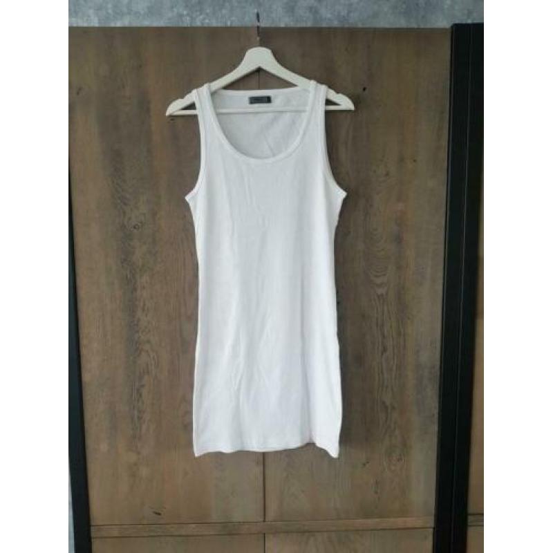 Witte Lange ribtop only maat XL NIEUW