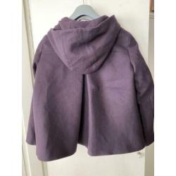 capuchon Jas cos, aubergine, paars, maat 40, wol