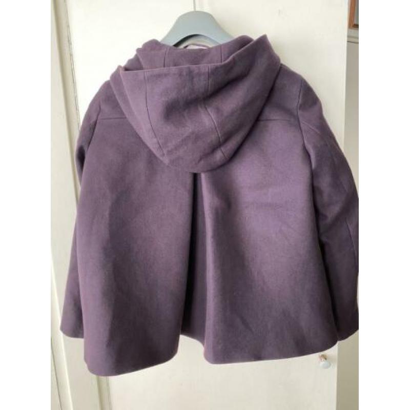 capuchon Jas cos, aubergine, paars, maat 40, wol