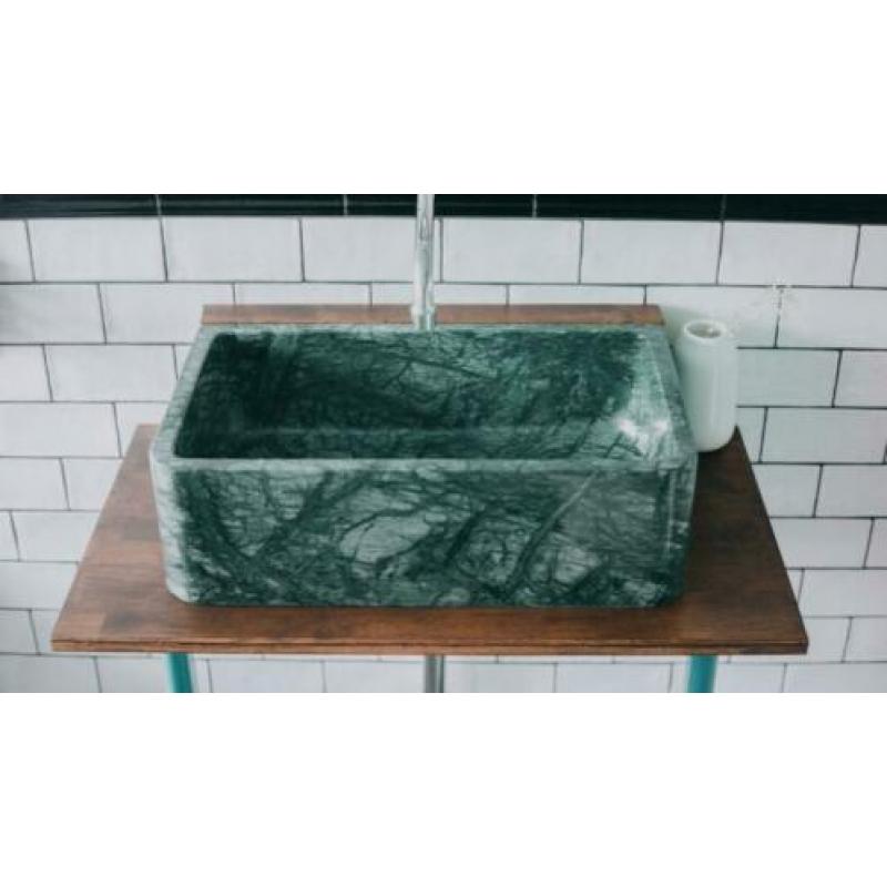 Wasbak - marmer donker groen