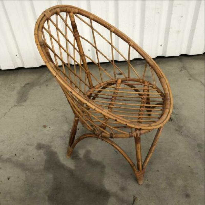 Vintage rotan fauteuil, vintage rotan stoel
