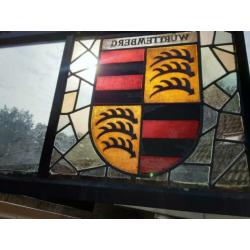 Antiek glas in lood raam