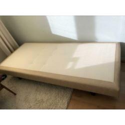 Boxspring binnenvering - 90x200 - leer - beige