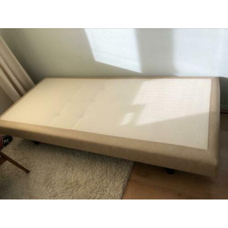 Boxspring binnenvering - 90x200 - leer - beige
