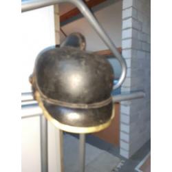 echt oude collectie brandweer helmen koper, leer, ook los