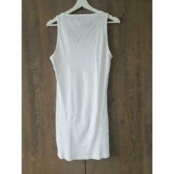 Witte Lange ribtop only maat XL NIEUW