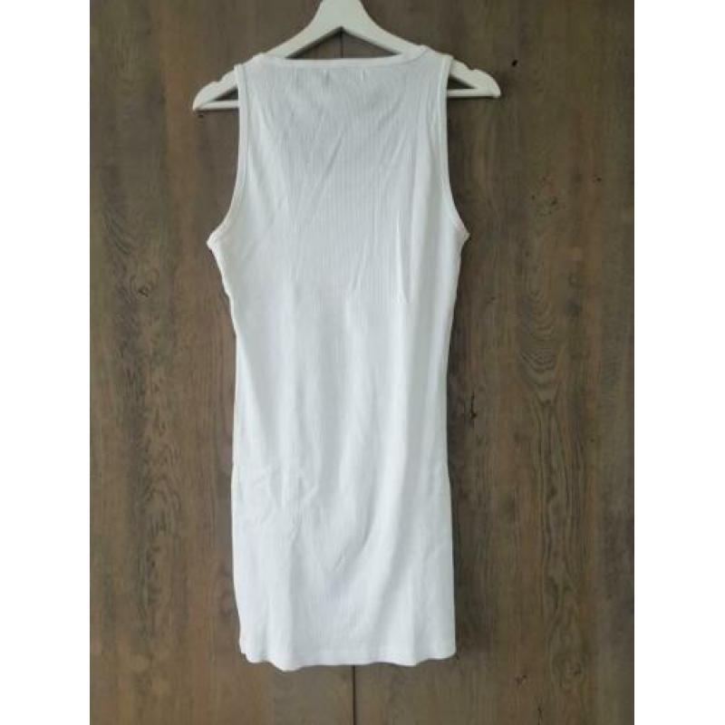 Witte Lange ribtop only maat XL NIEUW
