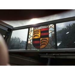 Antiek glas in lood raam