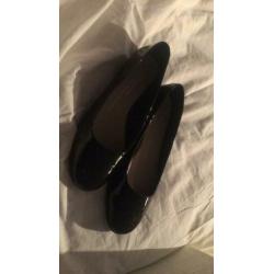 Lak ecco nieuwe ballerinas zwart