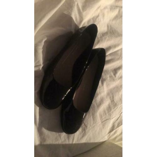 Lak ecco nieuwe ballerinas zwart