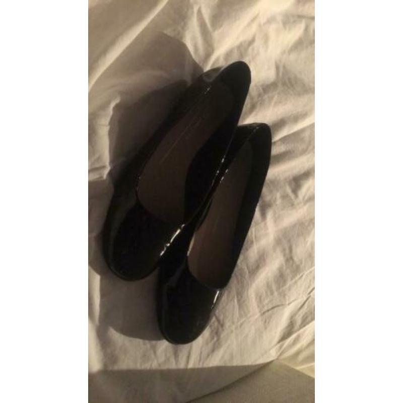 Lak ecco nieuwe ballerinas zwart