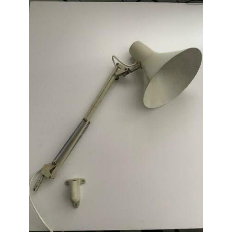 Vintage industriele Philips Architecten wand buro lamp 60s