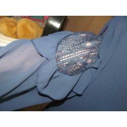 V) Pescara blauw shirt, lange mouw maat XL 46 / 48