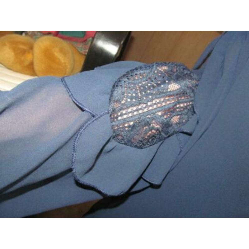 V) Pescara blauw shirt, lange mouw maat XL 46 / 48