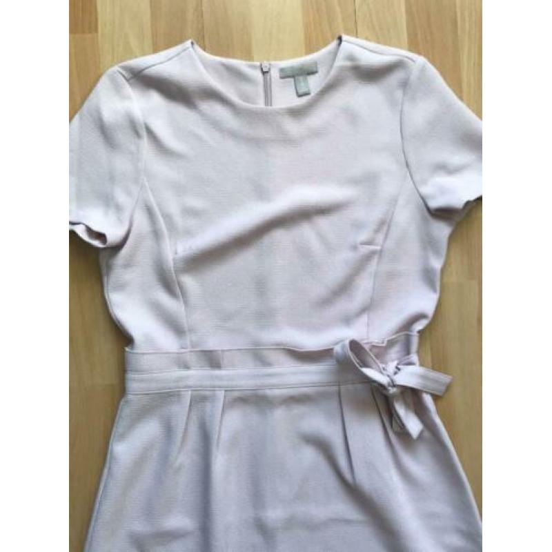 Lichtroze poederroze roze jurkje H&m 38 strik taille