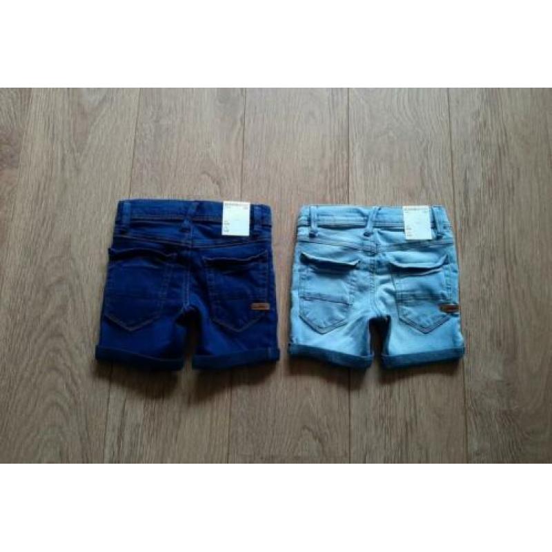 NIEUW 2 x stoere Name It korte smalle jeans maat 104 (4)