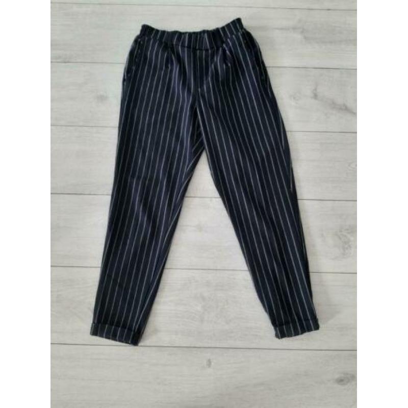 Blauwe pantalon met streep maat S