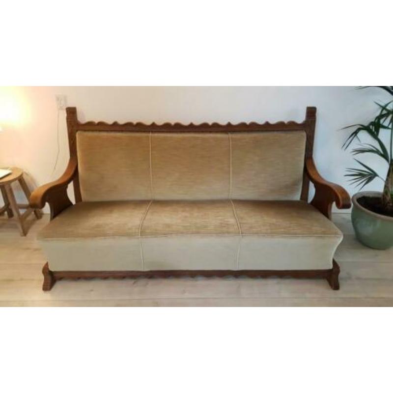 Vintage driezits bank / bezorging kan / drie zits bankstel