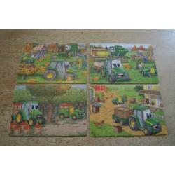 Set van 4 John Deere puzzels