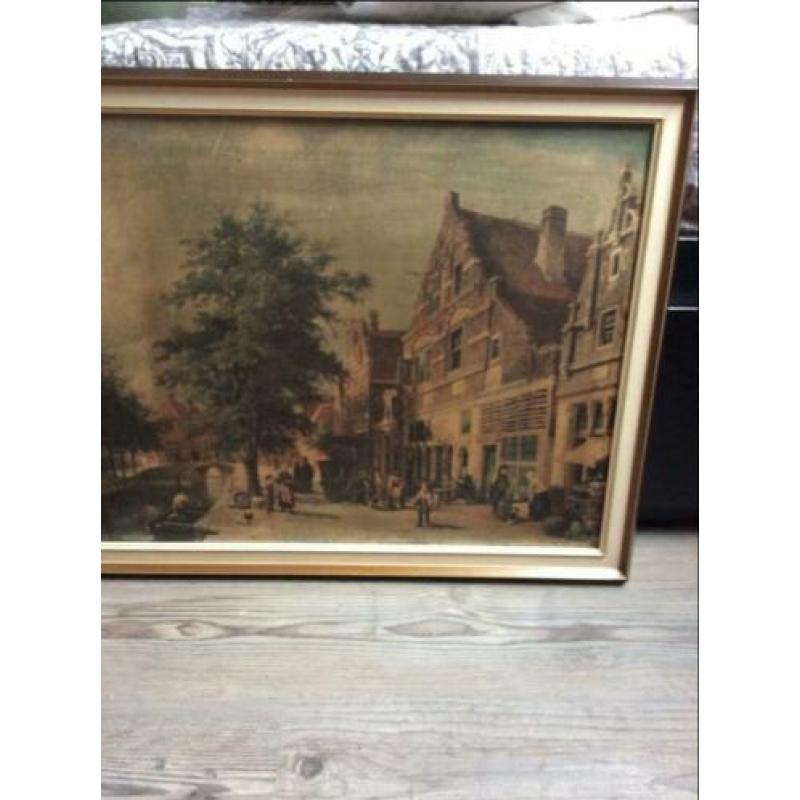 Mooie oude kartonn prof ingelijsten prent CORNELIS SPRINGER