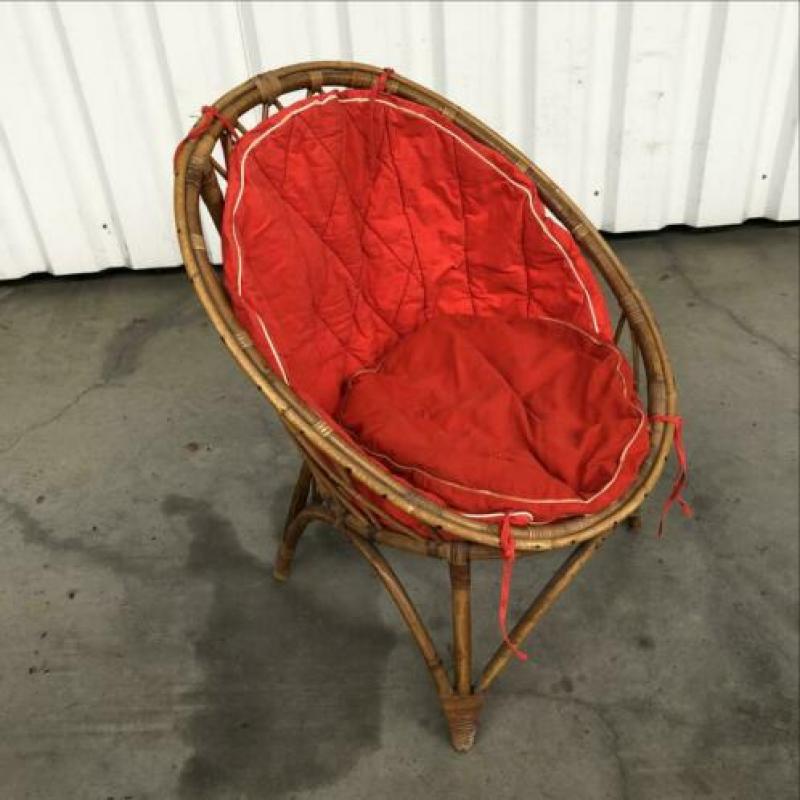 Vintage rotan fauteuil, vintage rotan stoel