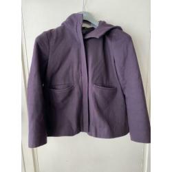 capuchon Jas cos, aubergine, paars, maat 40, wol