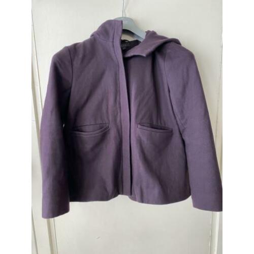 capuchon Jas cos, aubergine, paars, maat 40, wol