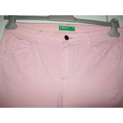 Benetton roze broek jeansmaat 31 *NIEUW*