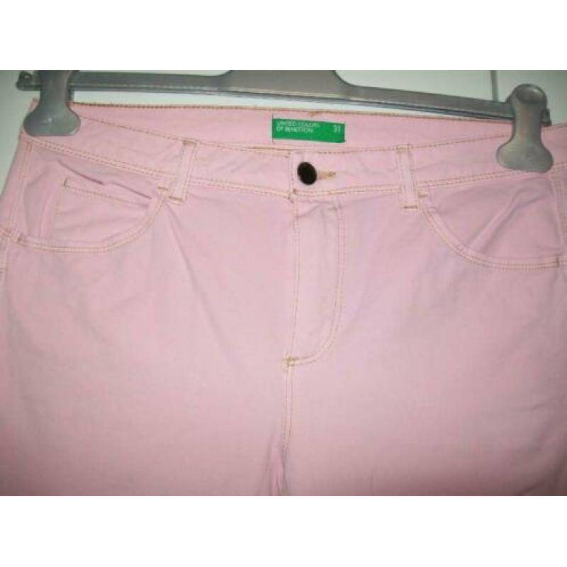 Benetton roze broek jeansmaat 31 *NIEUW*