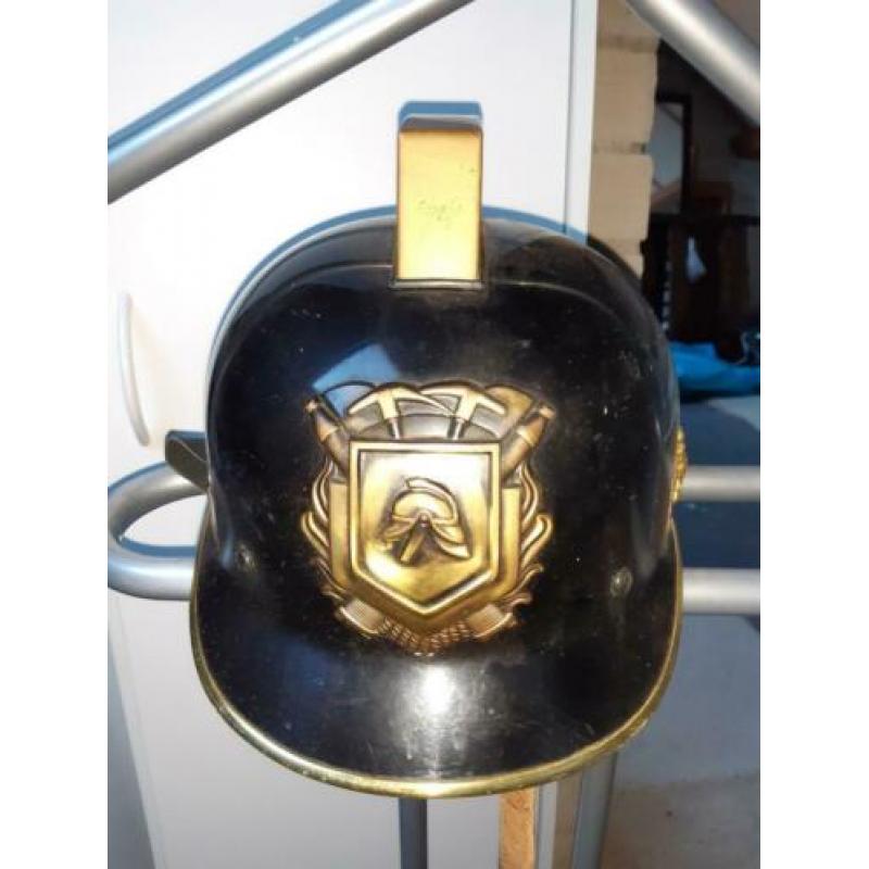 echt oude collectie brandweer helmen koper, leer, ook los
