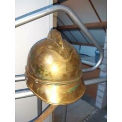 echt oude collectie brandweer helmen koper, leer, ook los