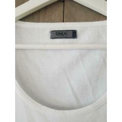 Witte Lange ribtop only maat XL NIEUW