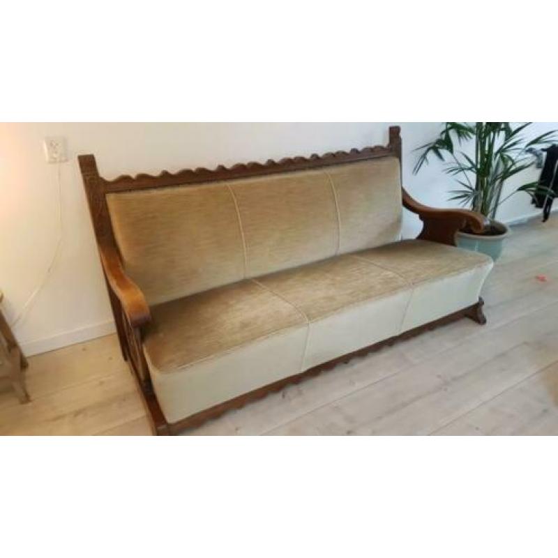 Vintage driezits bank / bezorging kan / drie zits bankstel