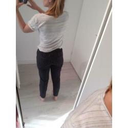Blauwe pantalon met streep maat S