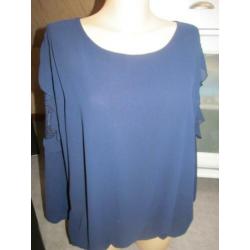 V) Pescara blauw shirt, lange mouw maat XL 46 / 48