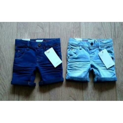 NIEUW 2 x stoere Name It korte smalle jeans maat 104 (4)