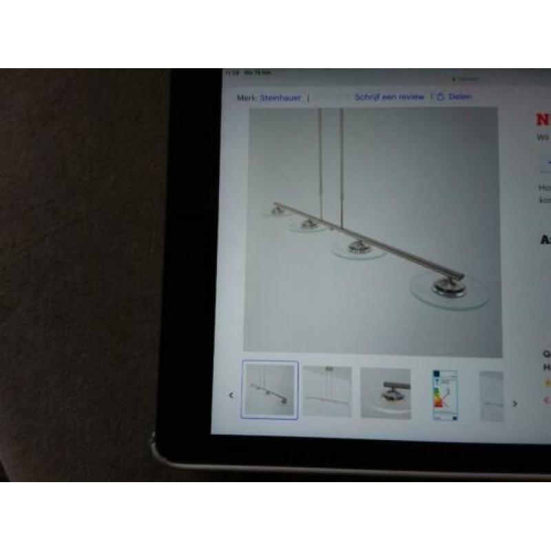 Led Hanglamp rvs met glas,dimbaar