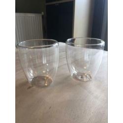 2x dubbelwandige glazen