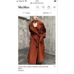 MaxMara Max Mara 38 gabardine trenchcoat mantel jas bruin