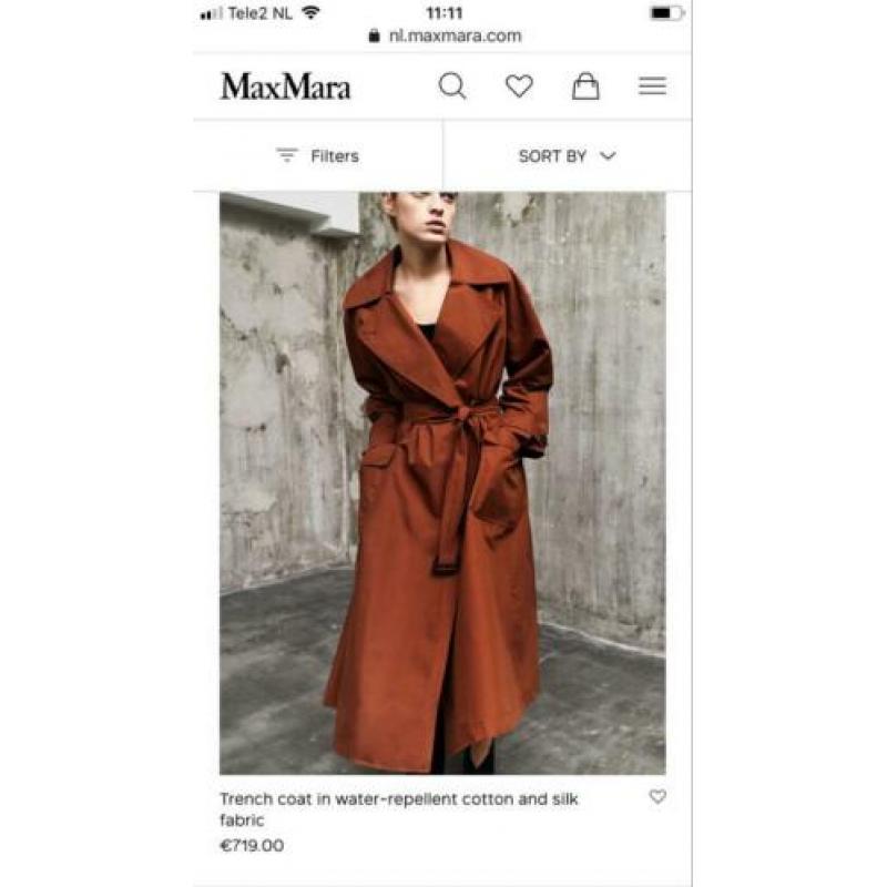 MaxMara Max Mara 38 gabardine trenchcoat mantel jas bruin