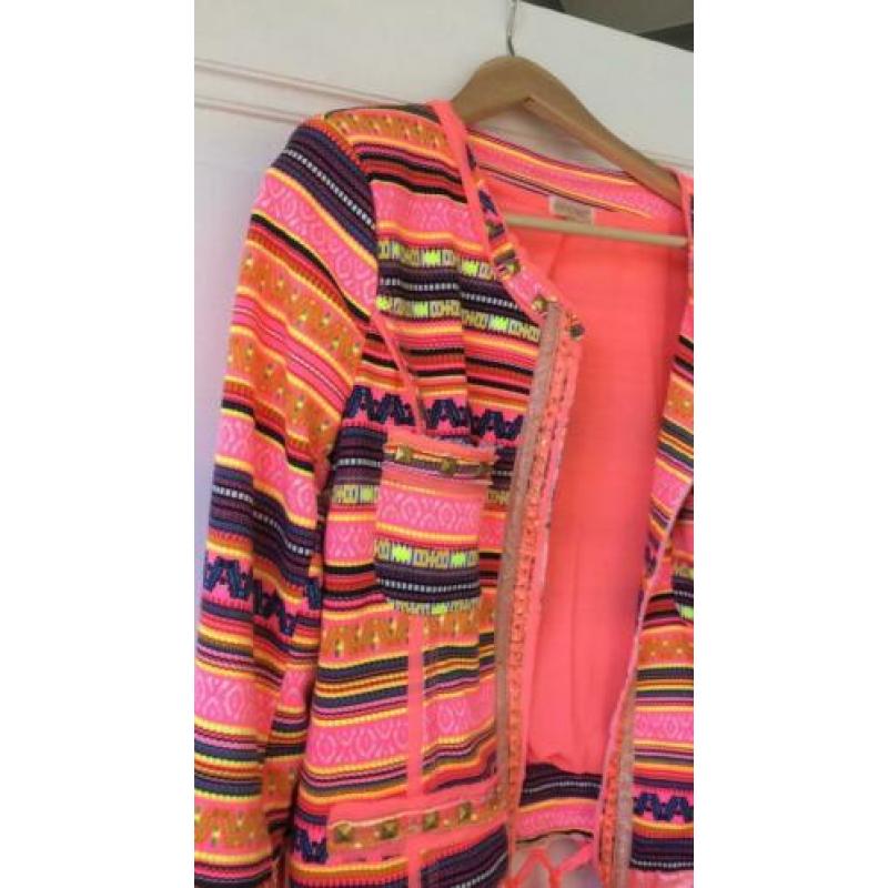 Leuk Ibiza stijl jasje in neon kleuren maat L
